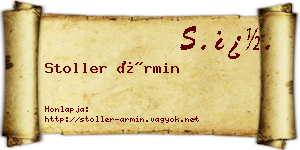 Stoller Ármin névjegykártya